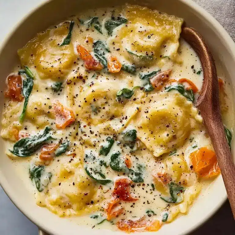 Creamy Tuscan Ravioli Soup : Comfort in Every Spoonful Recipe
