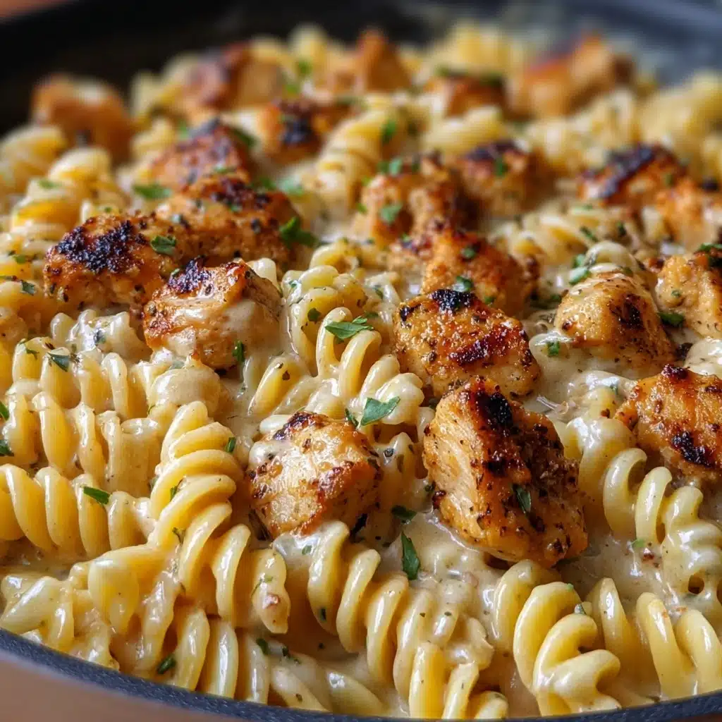 Cheesy Cajun Garlic Chicken Rotini Skillet Recipe - Recipe Image