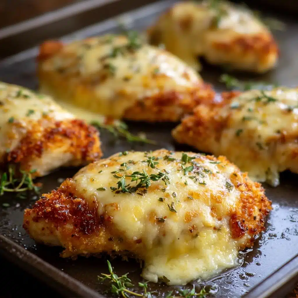 Baked Garlic Parmesan Chicken Cutlets with Melted Cheese Recipe - Recipe Image