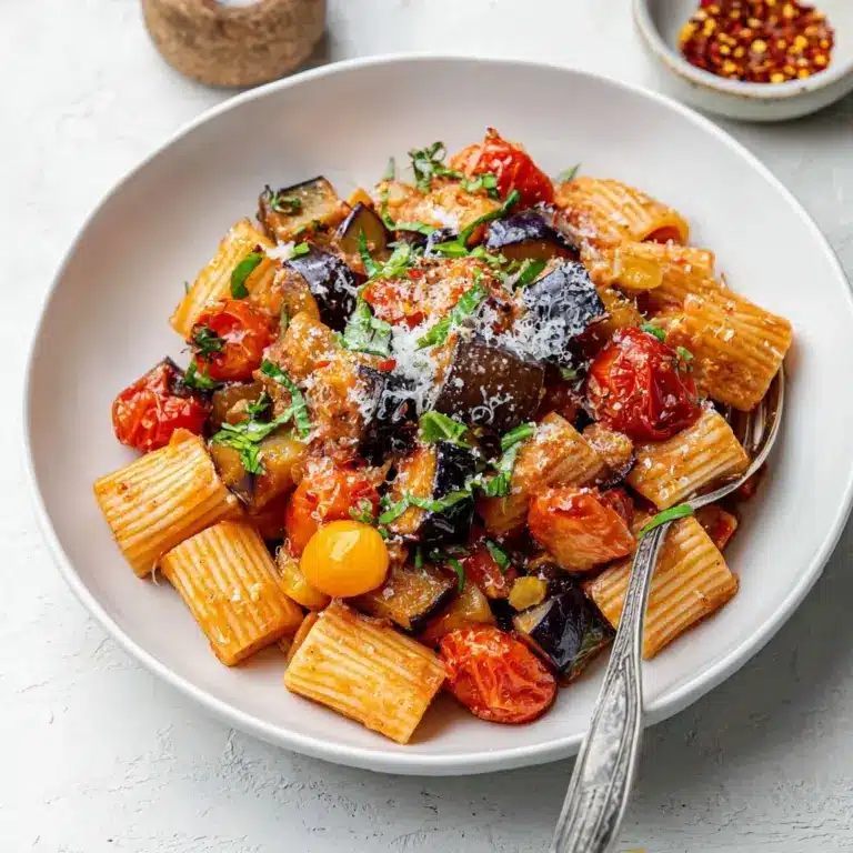 Eggplant and Fresh Tomato Pasta Recipe