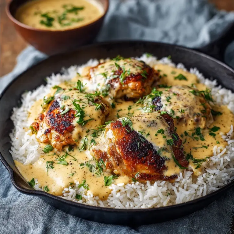 Creamy Smothered Chicken And Rice Recipe