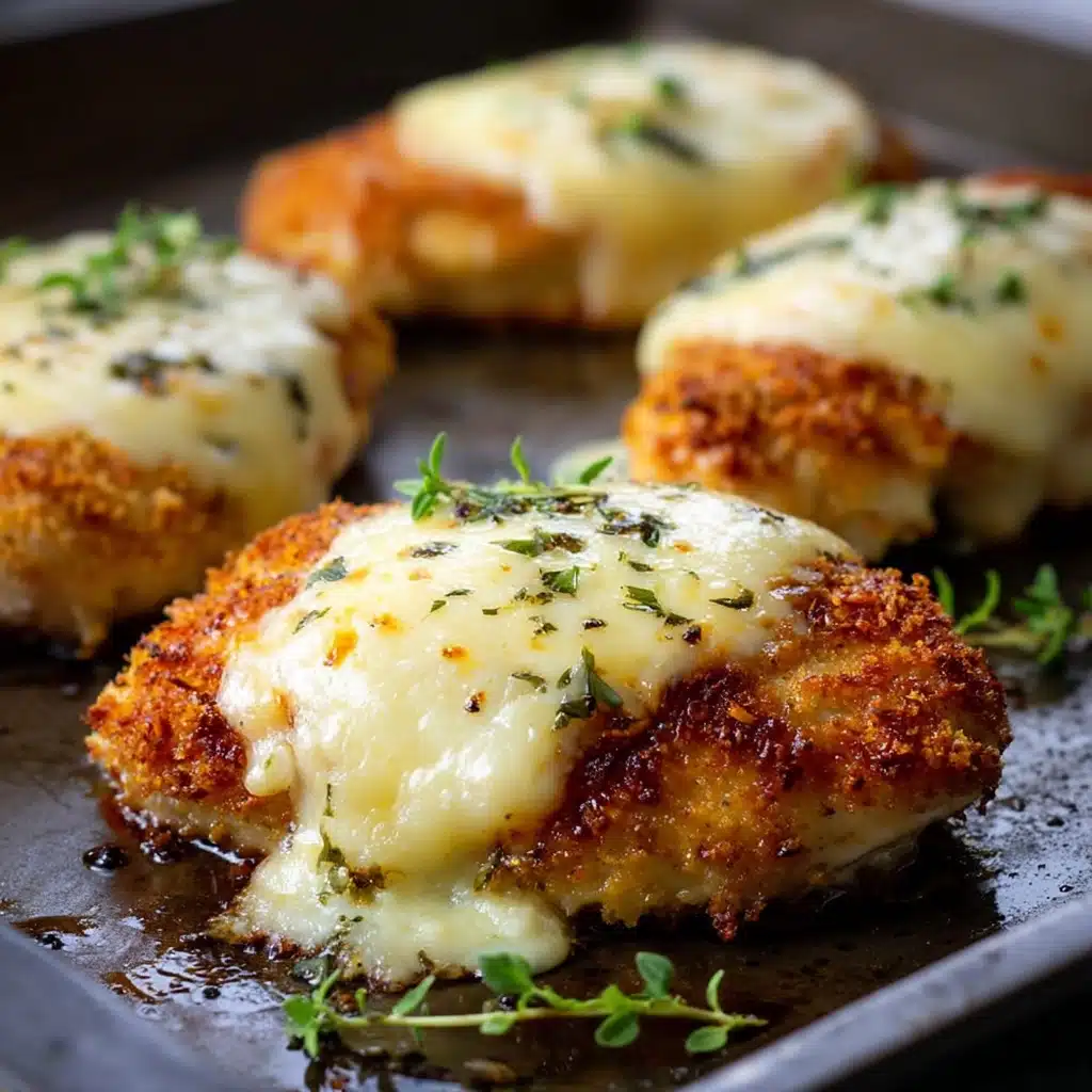 Baked Garlic Parmesan Chicken Cutlets with Melted Cheese Recipe - Recipe Image