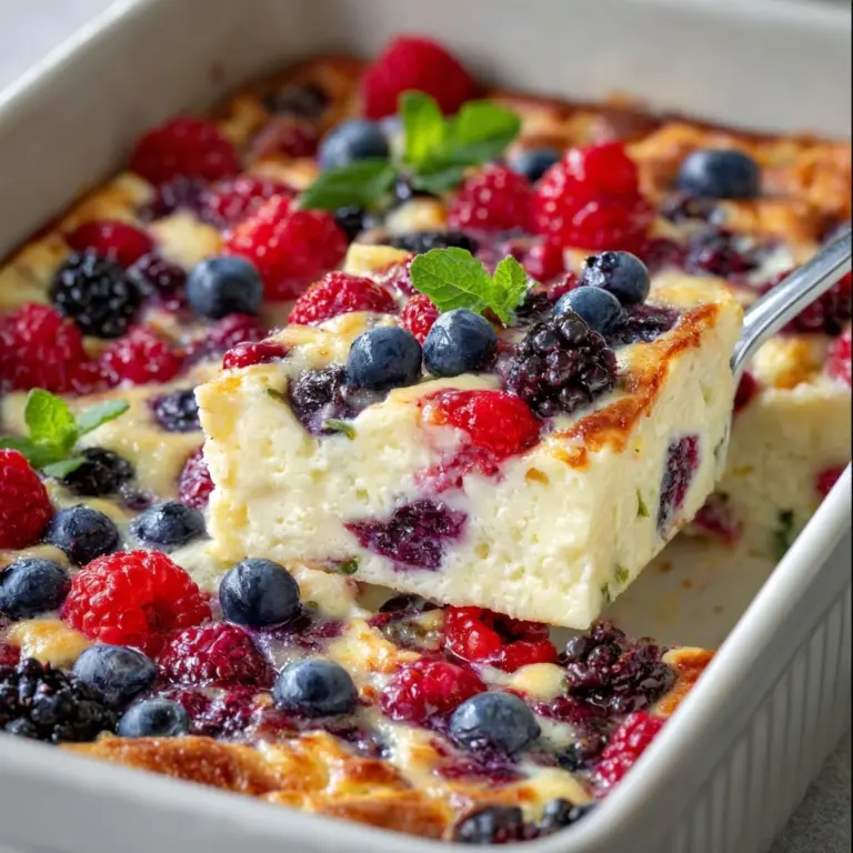 High Protein Triple Berry Bake Recipe
