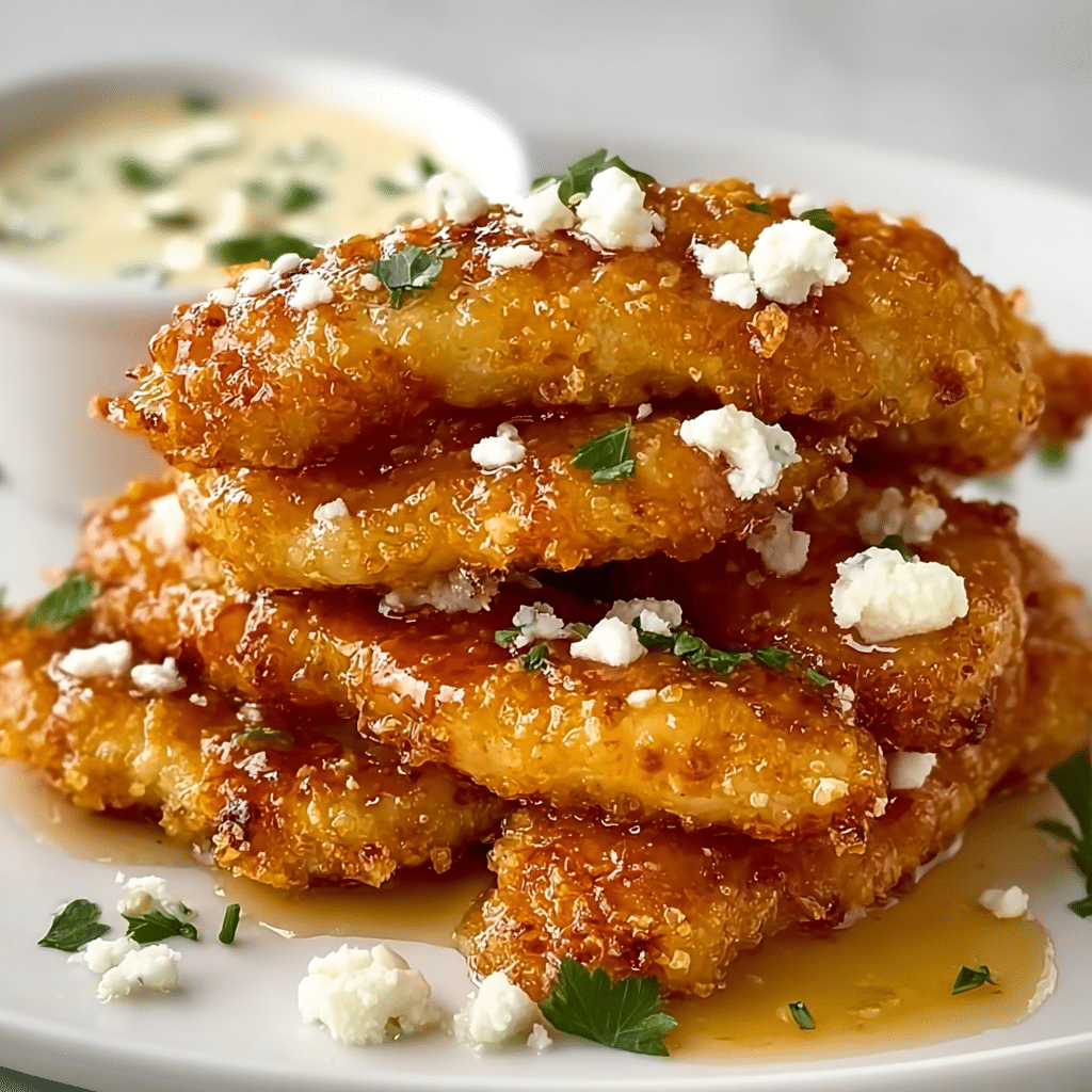 Crispy Hot Honey Feta Chicken Recipe for Perfect Taste Recipe - Recipe Image