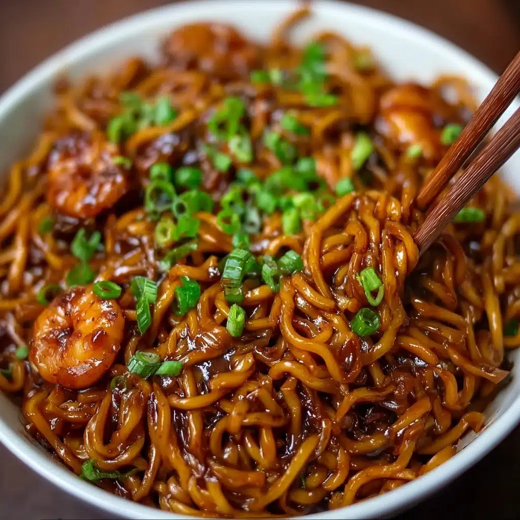 Sticky Garlic Chicken Noodles Recipe - Recipe Image