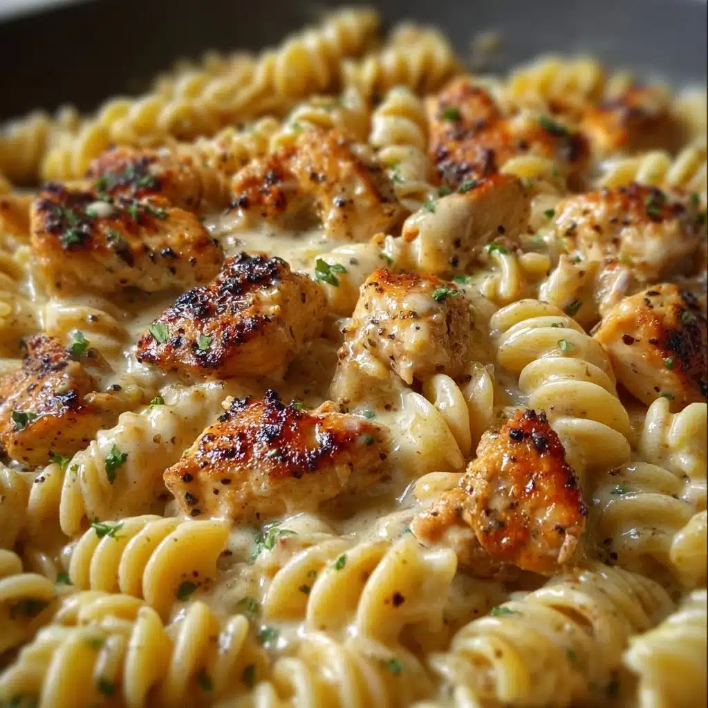 Cheesy Cajun Garlic Chicken Rotini Skillet Recipe - Recipe Image