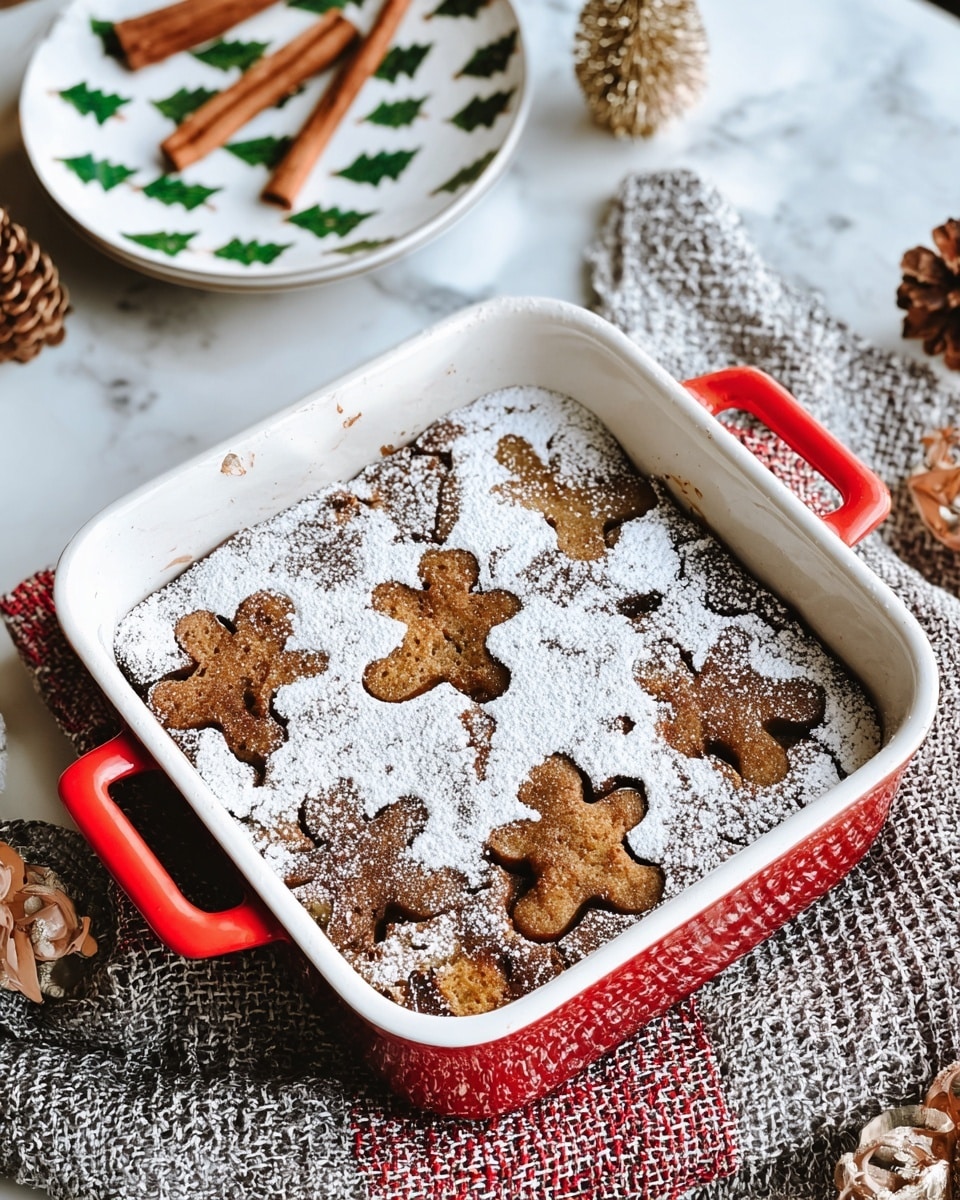 A close-up view of a square piece of moist, dark brown cake with a crumbly texture, layered with a shiny golden caramel sauce on top and around the sides. It is placed on a white plate with dark green leaf patterns, which is on a white marbled surface. On top of the cake is a dollop of smooth white whipped cream, partially covered by a black spoon scooping into the dessert from the right side. In the background, there is an out-of-focus red baking dish filled with more cake. photo taken with an iphone --ar 4:5 --v 7