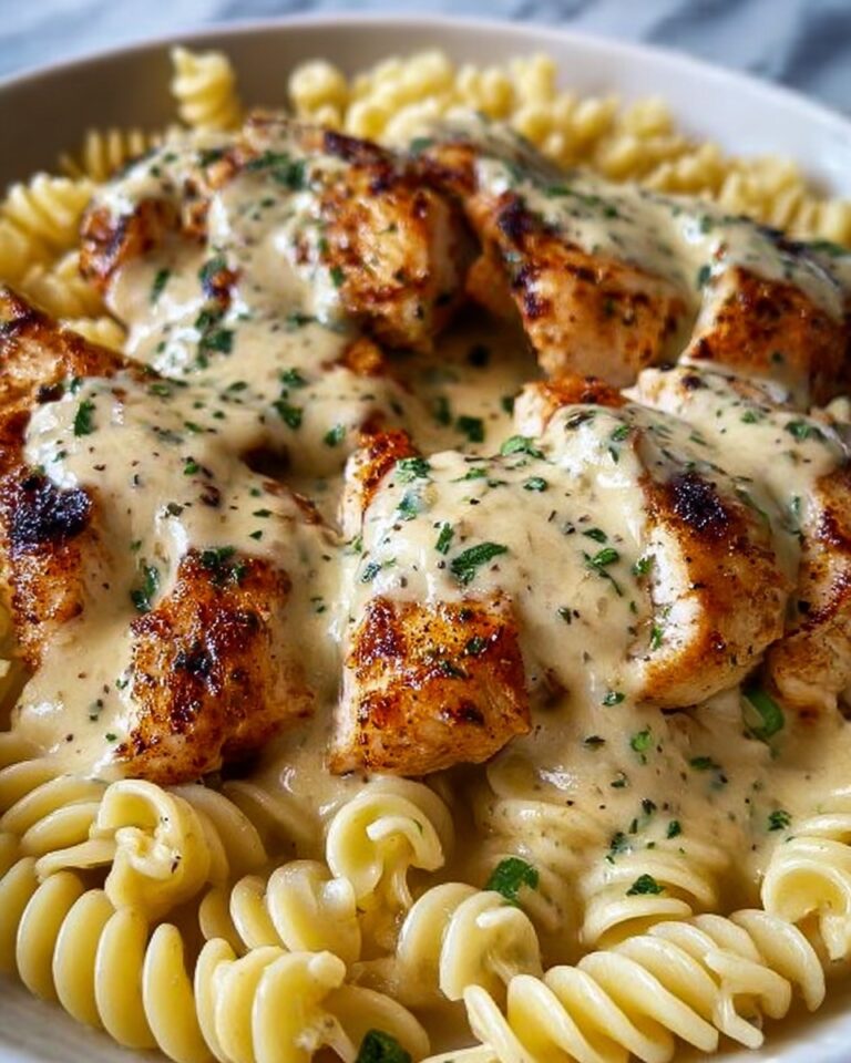 Creamy Garlic Butter Chicken and Rotini in Parmesan Sauce Recipe