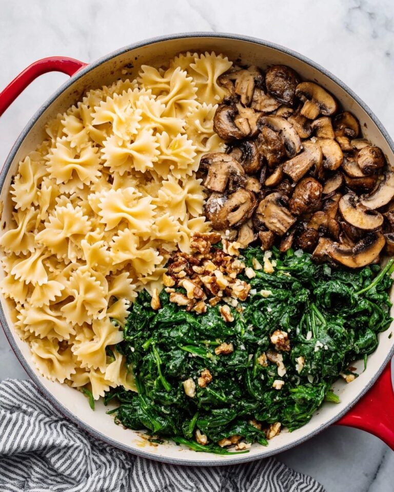 Parmesan Spinach Mushroom Pasta Skillet Recipe