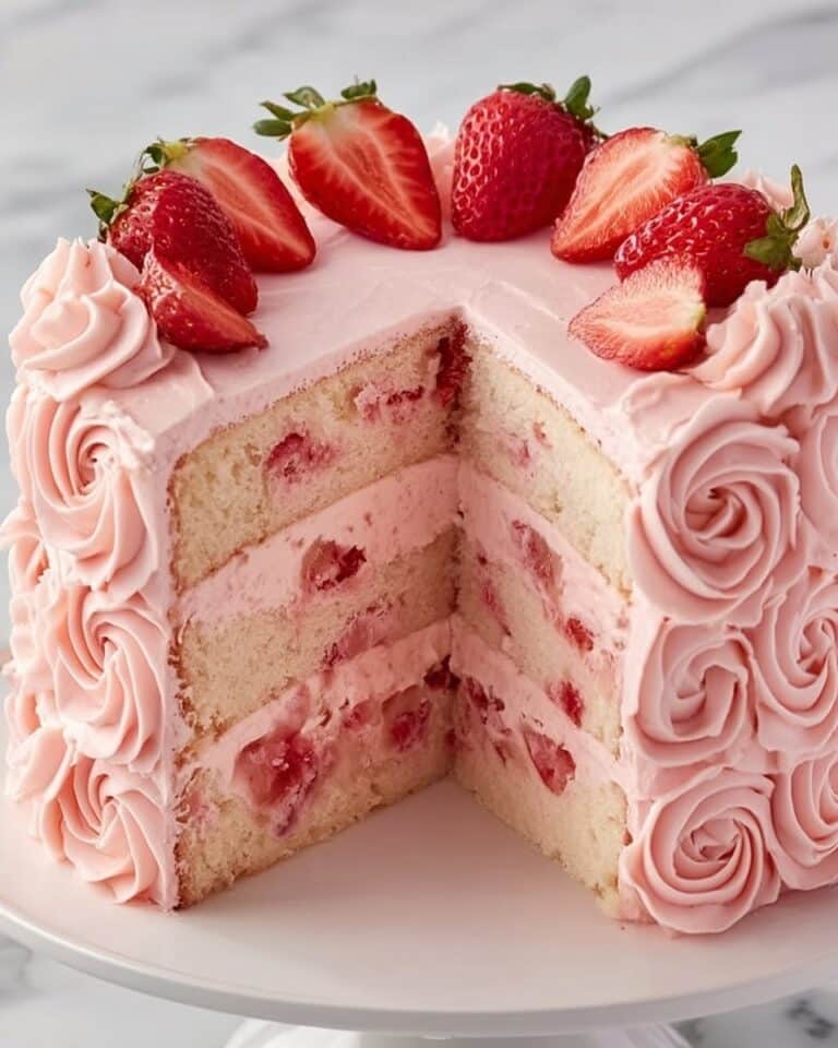 Homemade Strawberry Cake with Strawberry Frosting Recipe