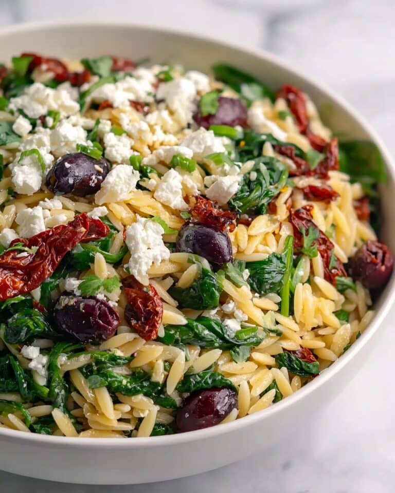 Homemade Orzo Pasta Salad with Feta and Sun-Dried Tomatoes Recipe