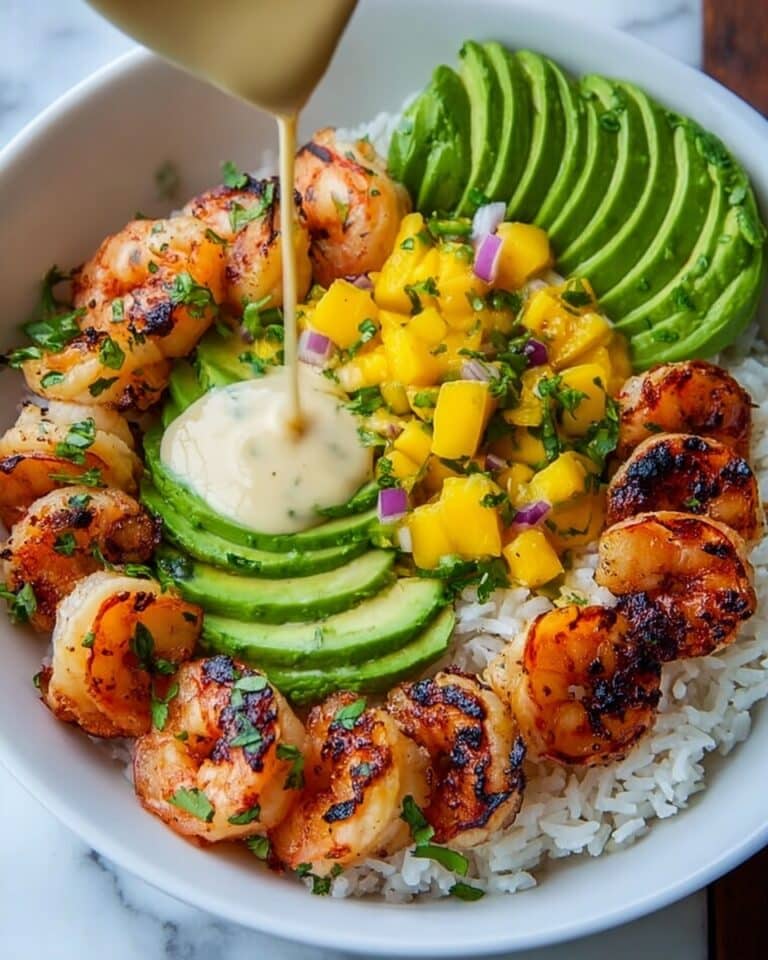 Shrimp and Avocado Bowls with Mango Salsa & Lime-Chili Sauce Recipe