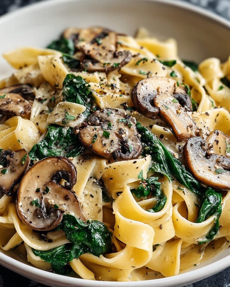 Creamy Spinach Mushroom Pasta Recipe