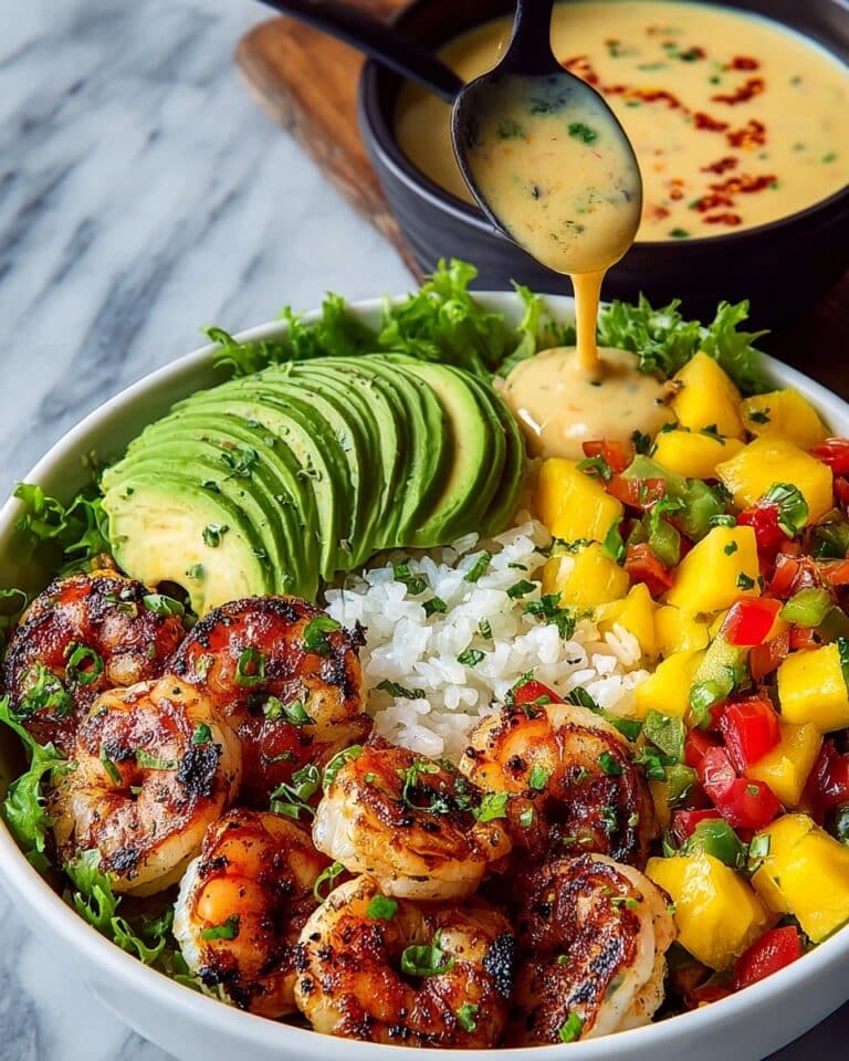 Shrimp and Avocado Bowls with Mango Salsa & Lime-Chili Sauce Recipe