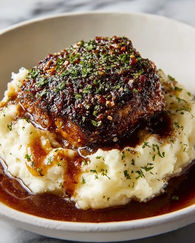 Garlic Herb Chicken with Caramelized Balsamic Pan Sauce and Creamy Mashed Potatoes Recipe