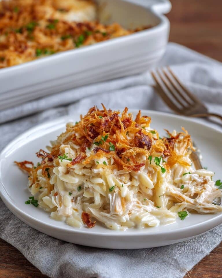 French Onion Orzo Bake Recipe
