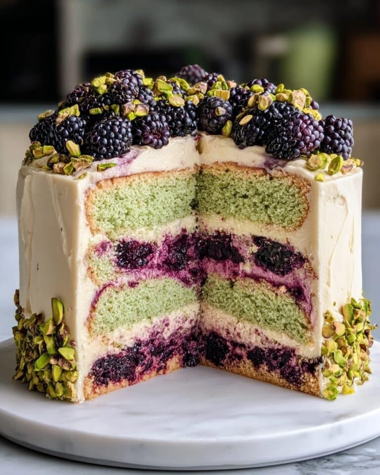 Pistachio and Blackberry Olive Oil Cake Recipe