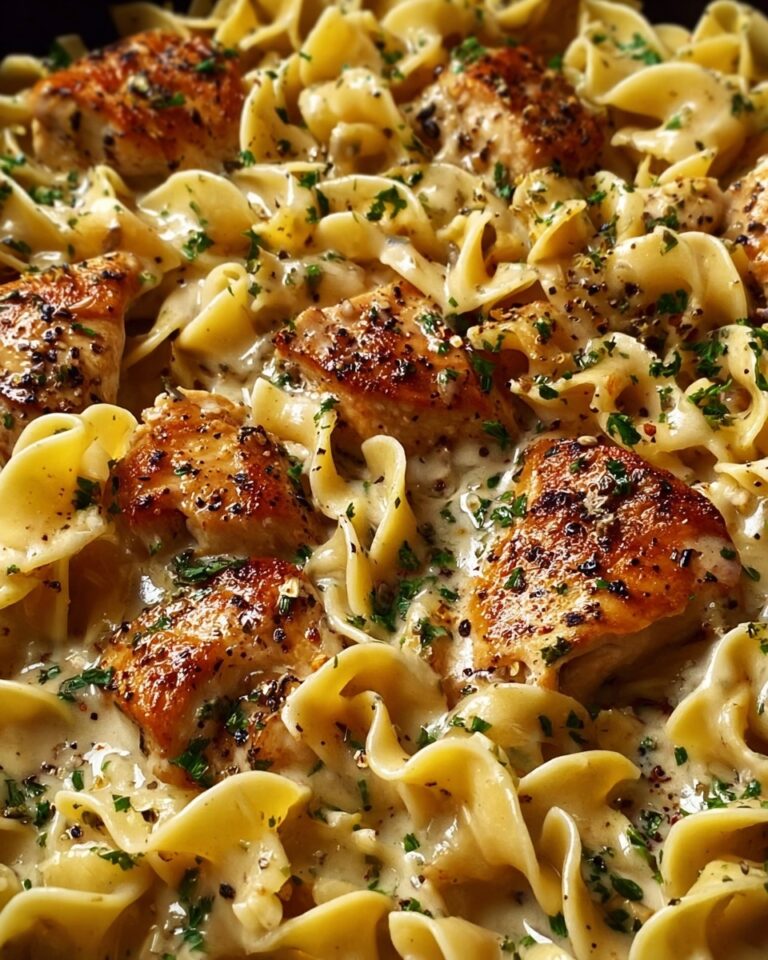 One-Pan Creamy Garlic Butter Chicken with Egg Noodles Recipe
