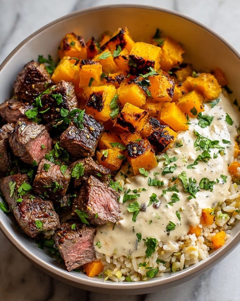 Savory Butternut Squash Garlic Herb Steak Bowls Recipe