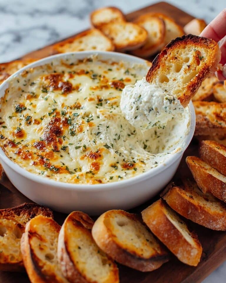 Baked Garlic Bread Dip Recipe