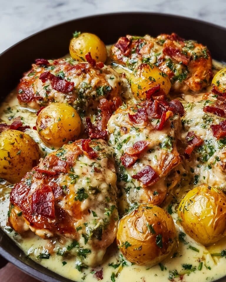 Creamy Garlic Parmesan Chicken Crockpot with Baby Potatoes Recipe