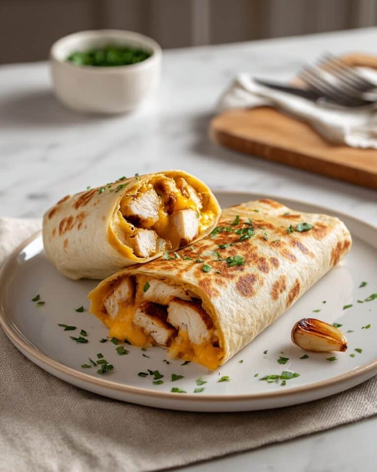 Easy Cheesy Garlic Chicken Wraps Recipe