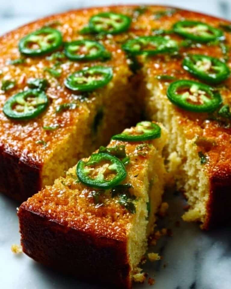 Spicy Sweet Jalapeño Cornbread with Zesty Lime Drizzle Recipe