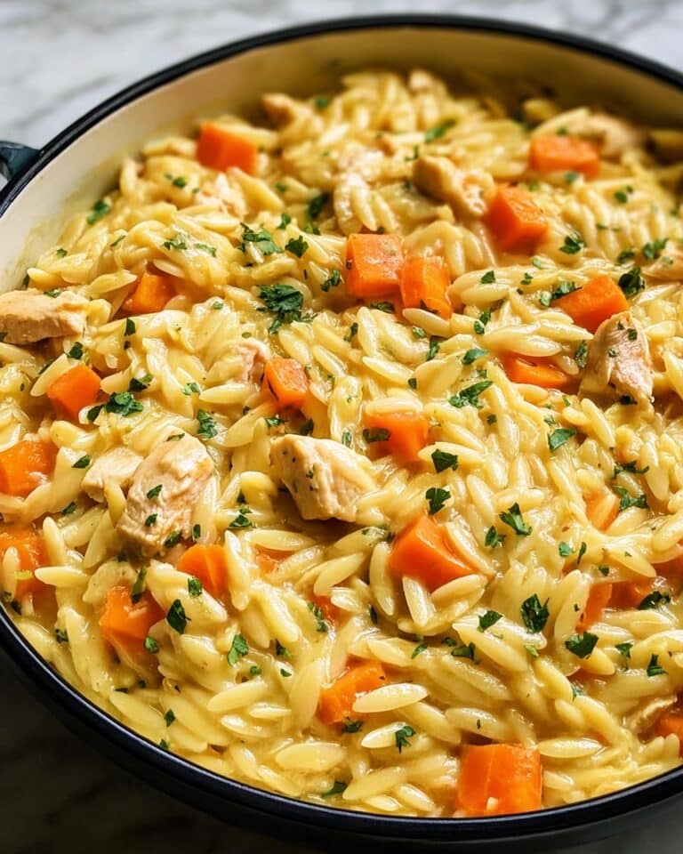 Creamy Chicken Pot Pie Orzo Recipe