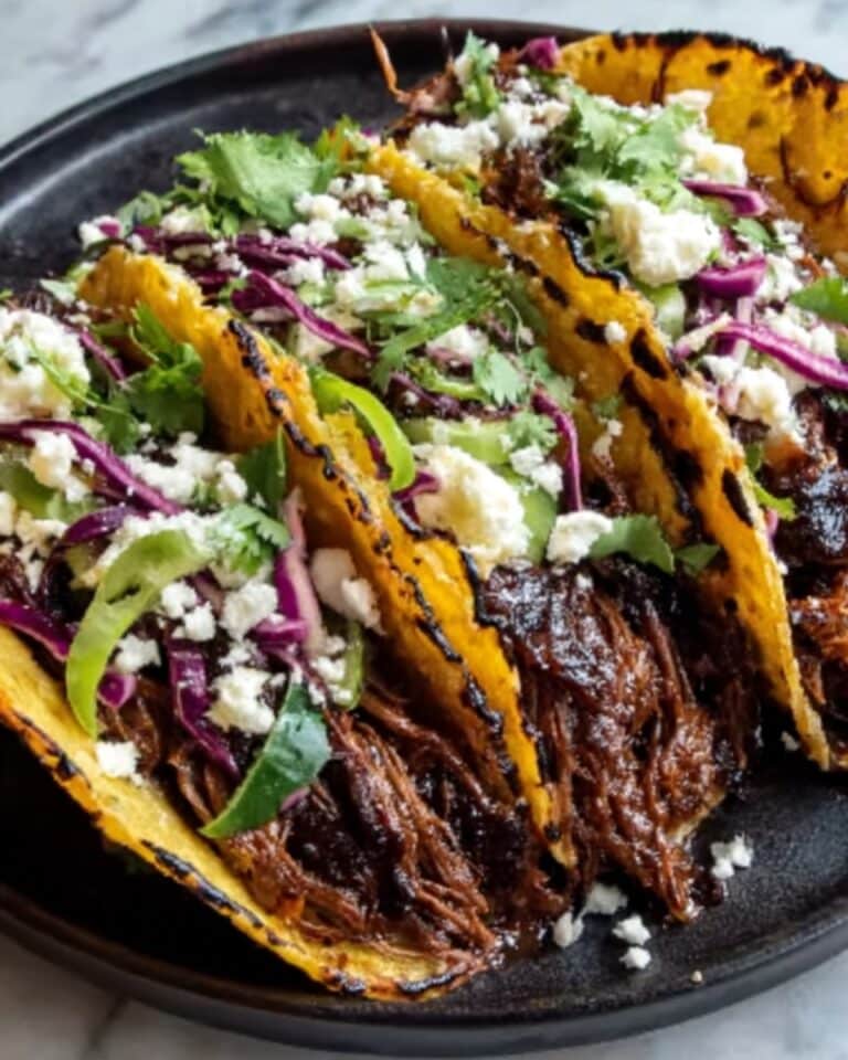 Flavorful Korean Beef Tacos with Gochujang Slaw in Crockpot Recipe