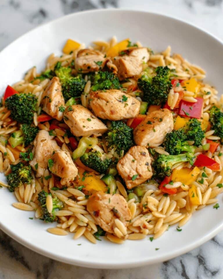 Zesty Lemon Chicken & Veggie Orzo Stir Fry Recipe